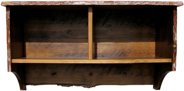 Rustic Shelf With Storage Cubbies And Pegs