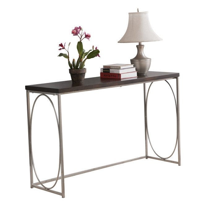 Walnut Finish Entryway Console Sofa Occasional Table