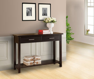 Entryway Console Table With Drawers in Espresso Finish