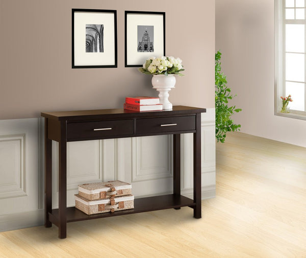 Entryway Console Table With Drawers in Espresso Finish